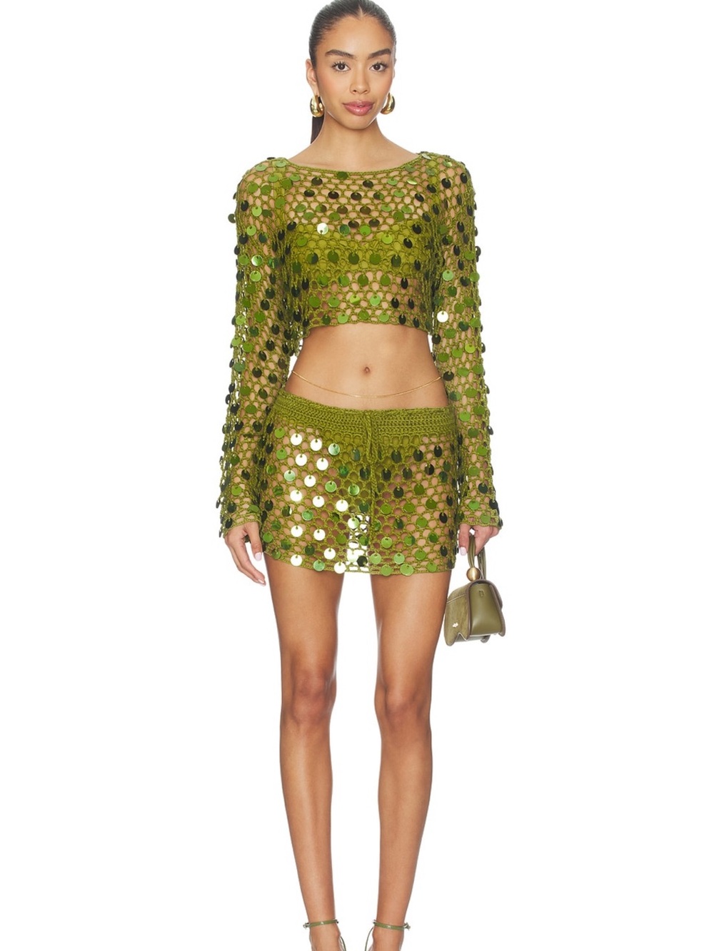 Revolve Superdown Coralie Green Knit Set